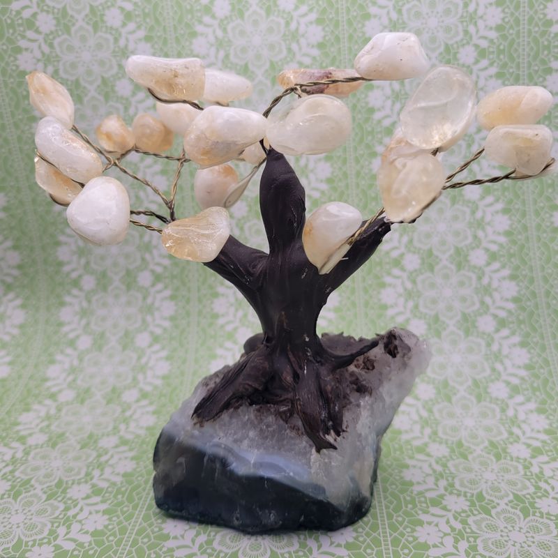 Bonsai Gemstone Tree Citrine w Amethyst