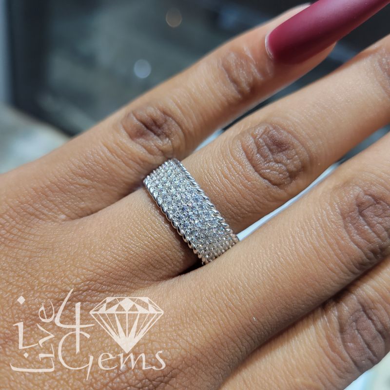 Silver Moissanite 2ctw Band Size 8