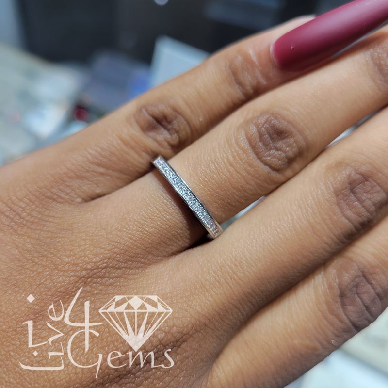 Silver Moissanite Band- 0.13ctw