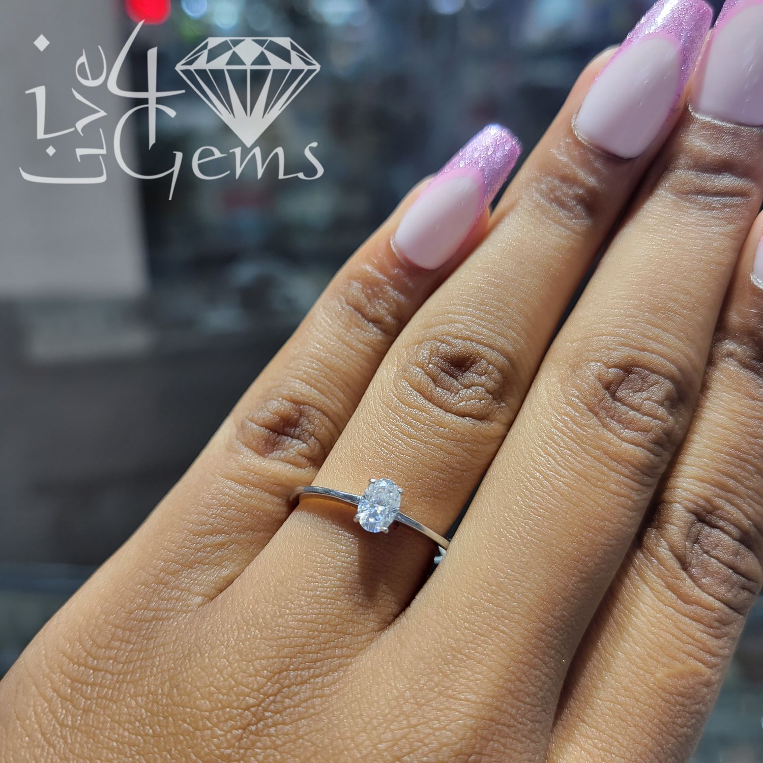 Silver Moissanite Oval Cut-1/2ctw