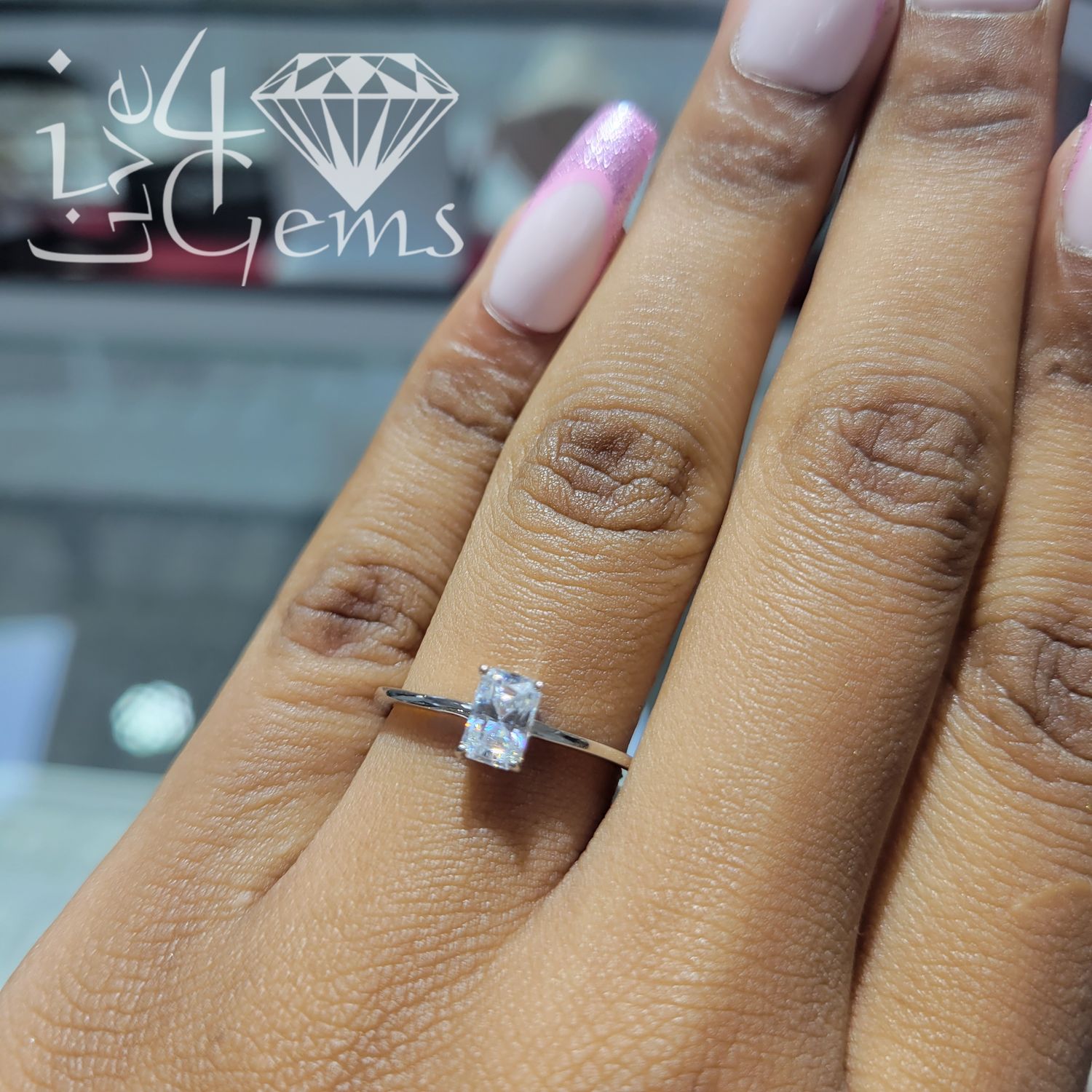Silver Moissanite Emerald Cut Solitaire- 1ctw