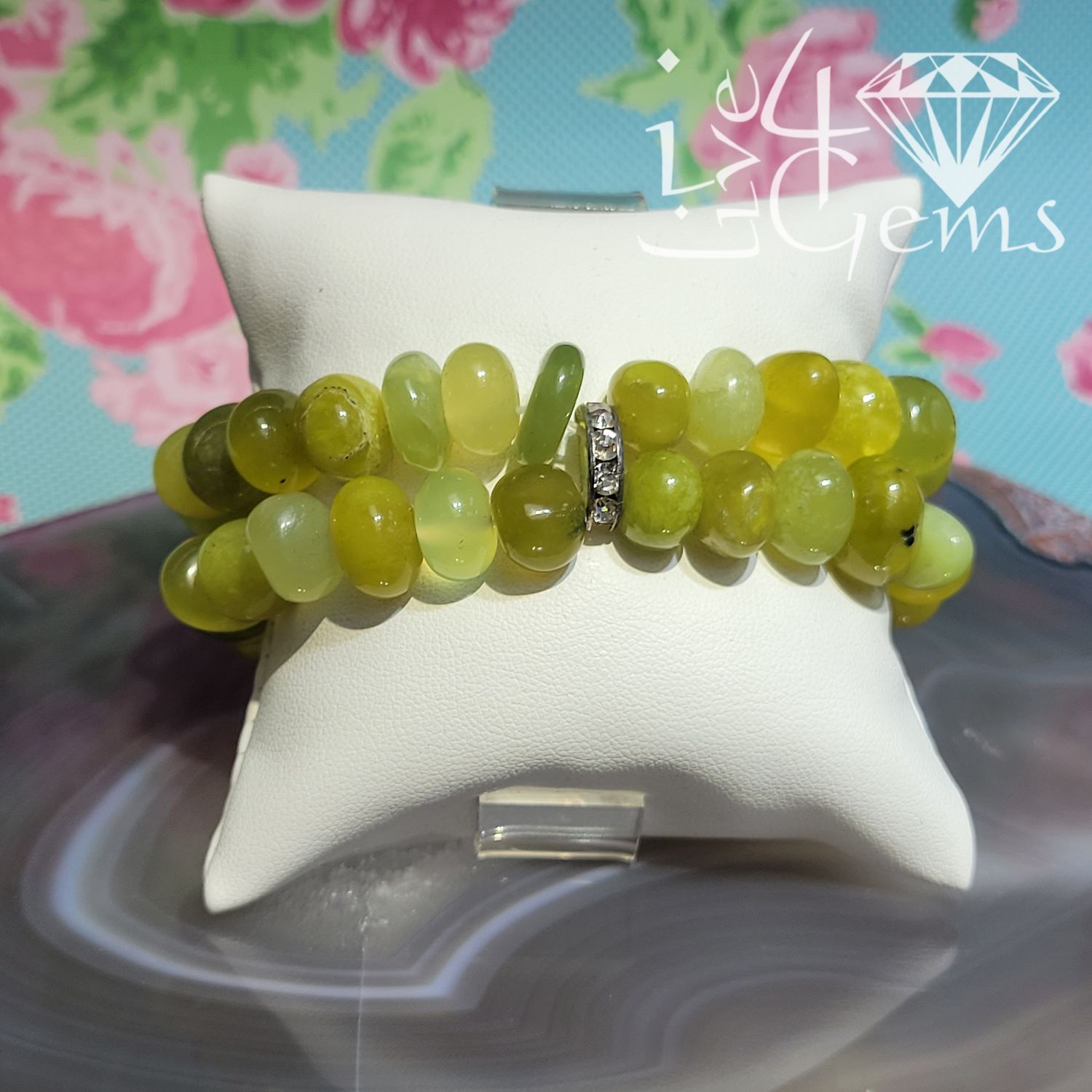 Double Strand Lemon Jade Bracelet
