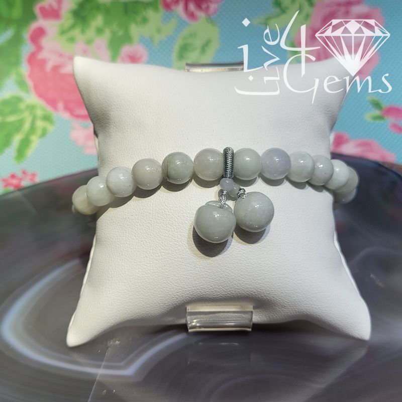 Jade 7mm Bracelet Lucky Double Apple Charms