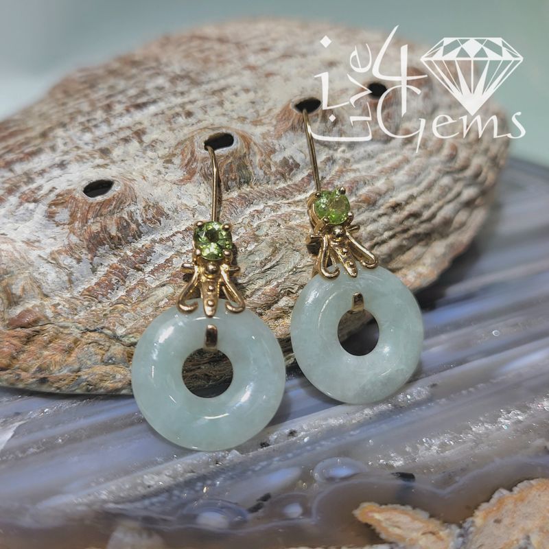 14kty Jade/Peridot Earring
