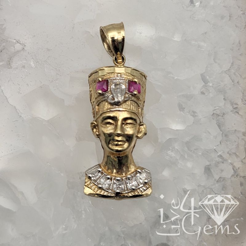10kt Nefertiti Cz Pendant