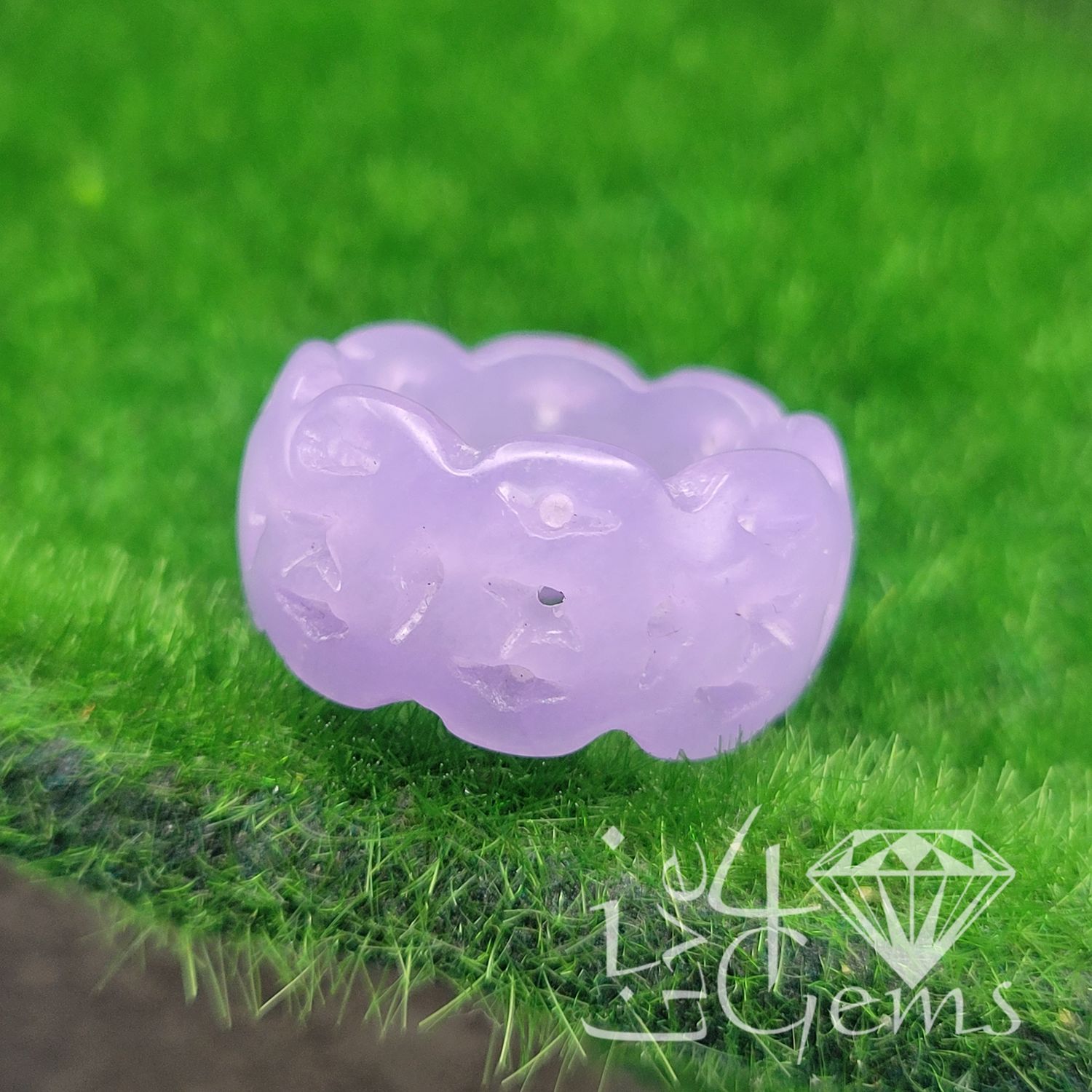 Pattern Purple Jade Ring S9