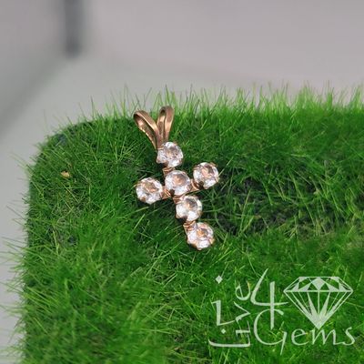 10kt Aquamarine 2.75mm Cross Pendant