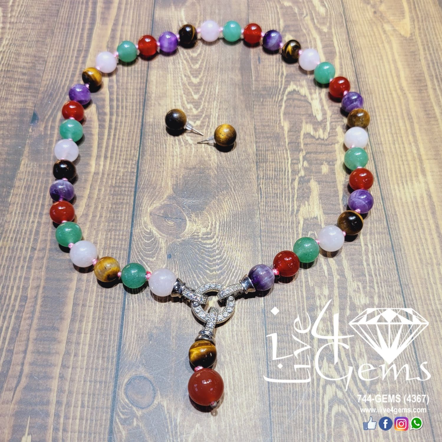 Detachable Pendant Necklace and Stud