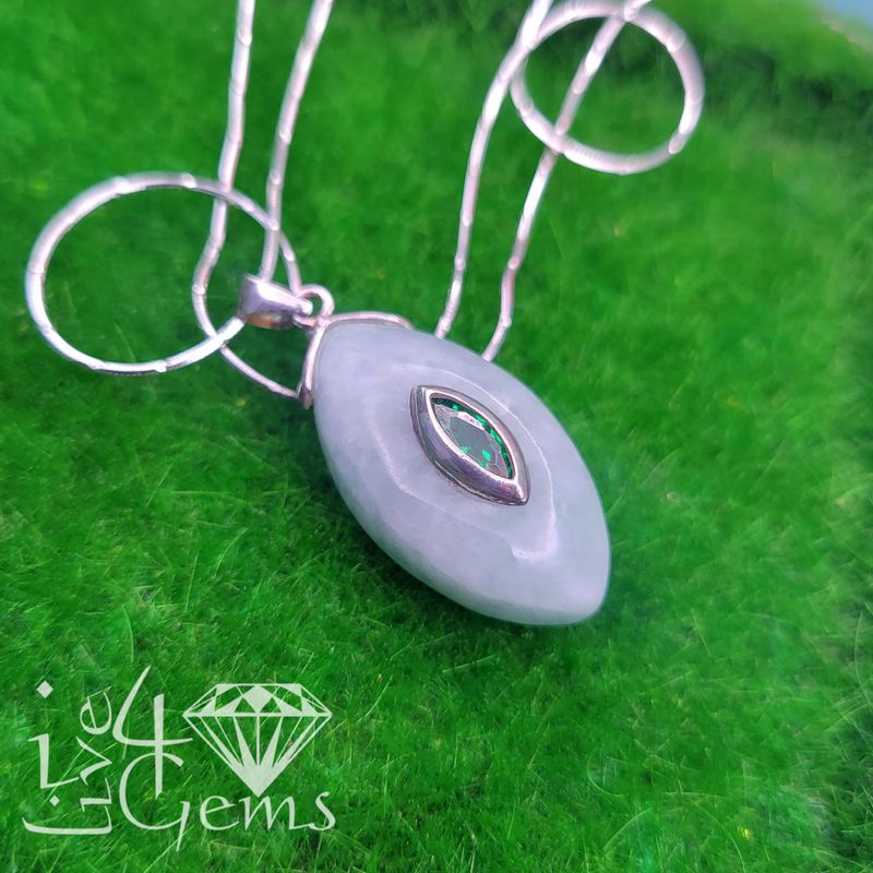 Silver Tear Drop Cz Pendant/Chain