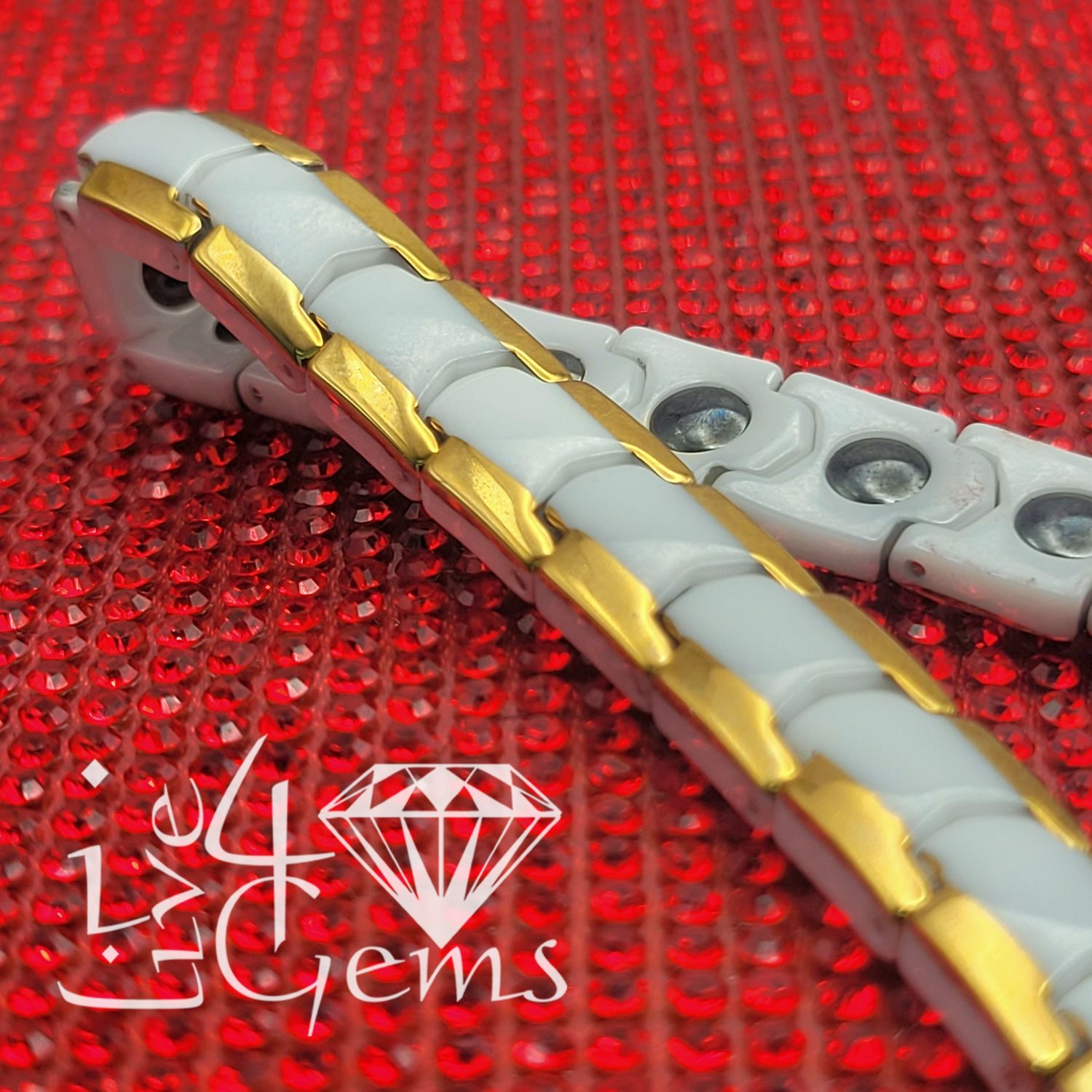 Tungsten Hand Band Gold/White
