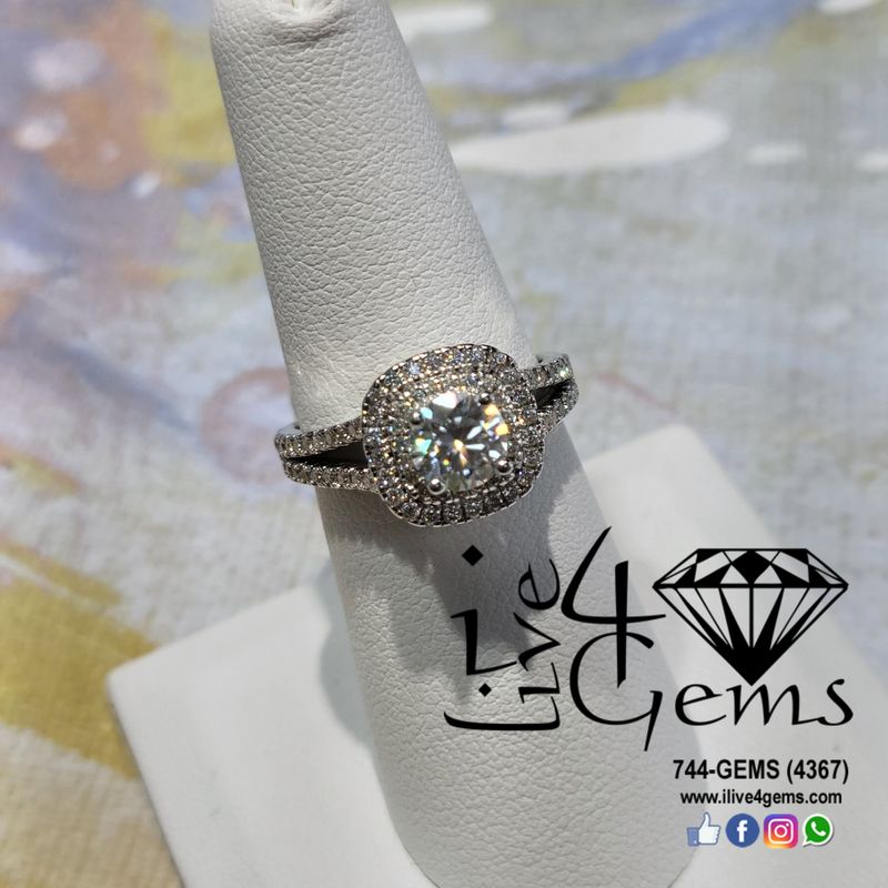 Silver Moissanite 1.5ctw Round Cut S8