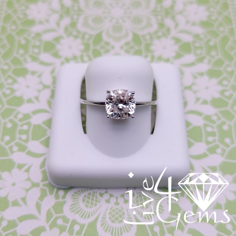 Silver Moissanite Cushion Cut- 1.5ctw
