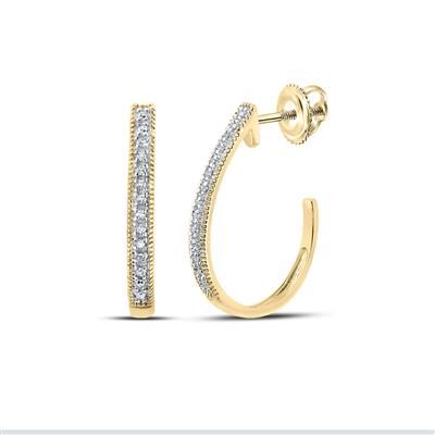 0.03ctw Dia J Hoop, Color: 10kt Yellow Gold
