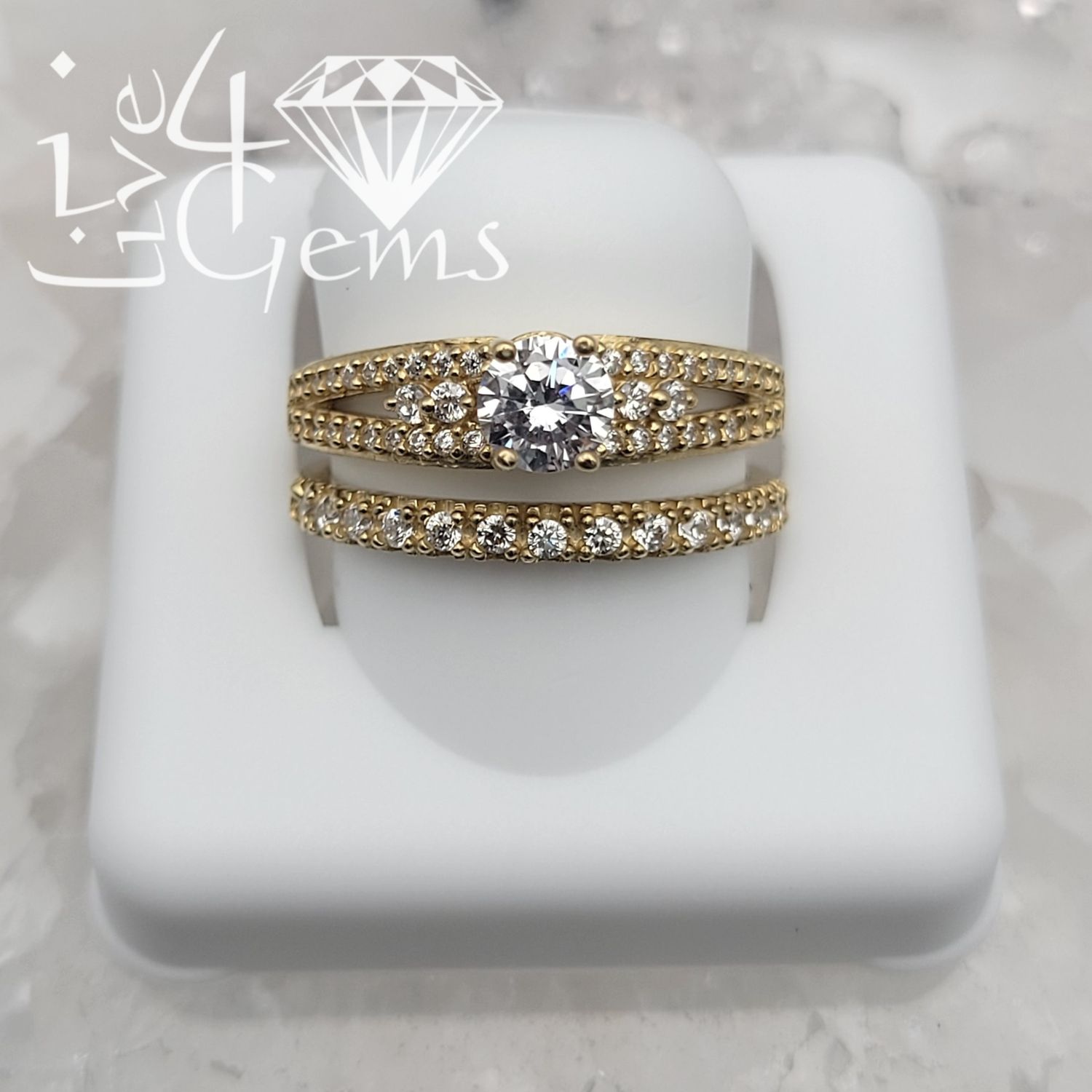 10kty Round CZ  Bridal Set