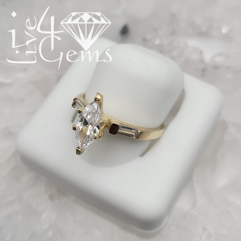 10kty Marquise and Baguette Cz Ring