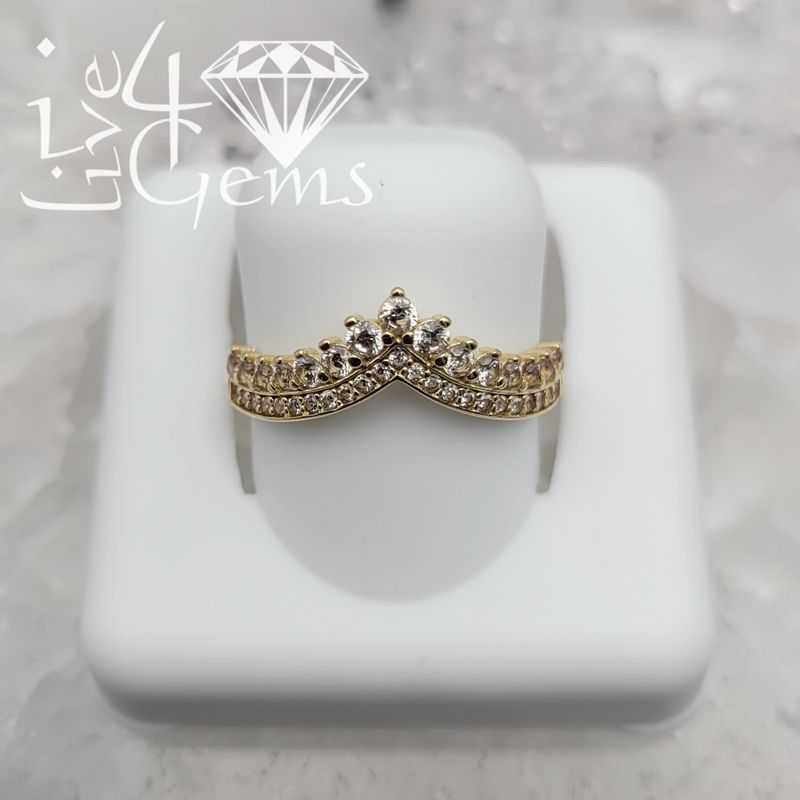 10kty Tiara Stackable CZ Ring
