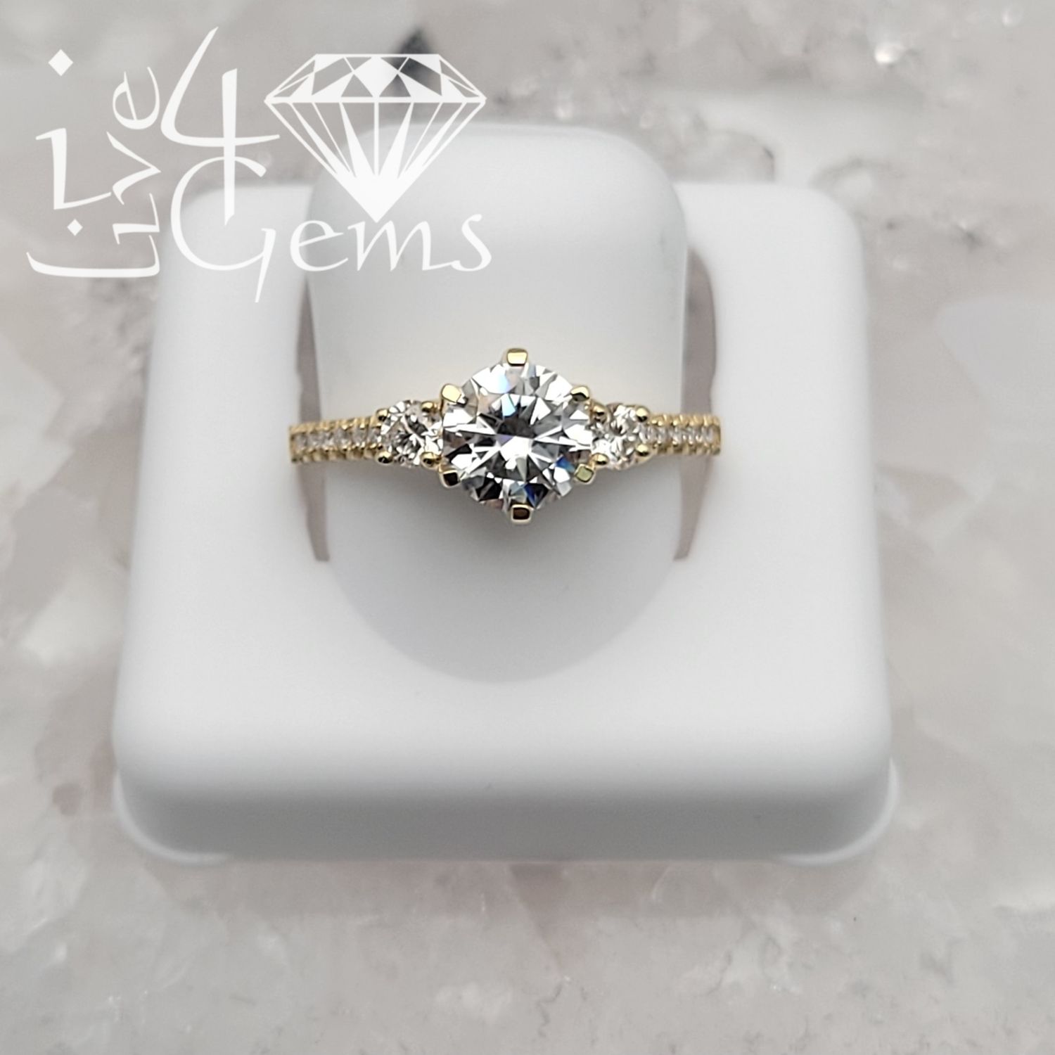 14kty 1.57ctw Three Stone Moissanite Ring