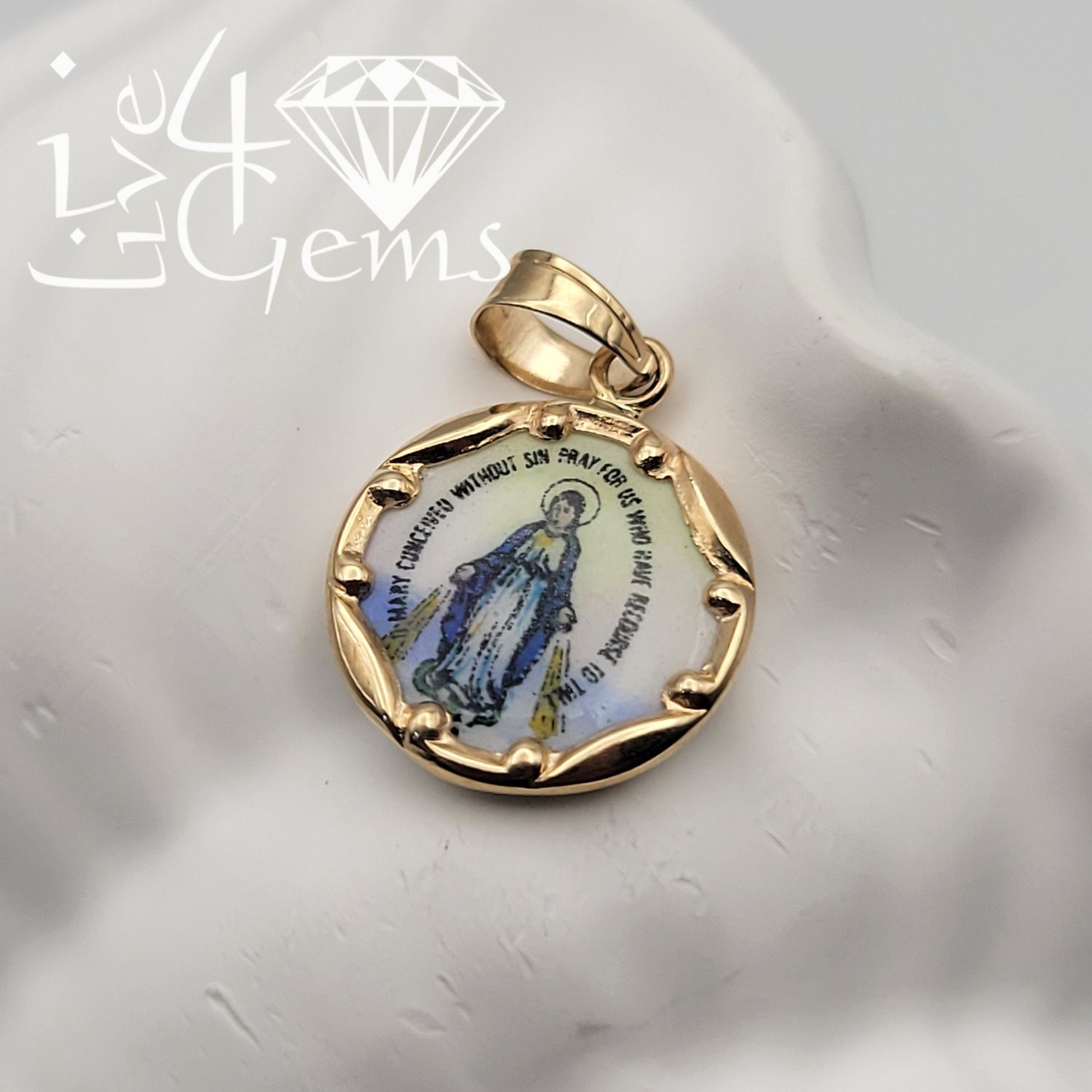 14kty Dual Sided Miraculous Medal Pendant