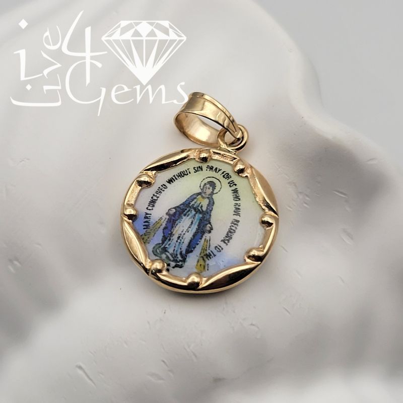 14kty Dual Sided Miraculous Medal Pendant