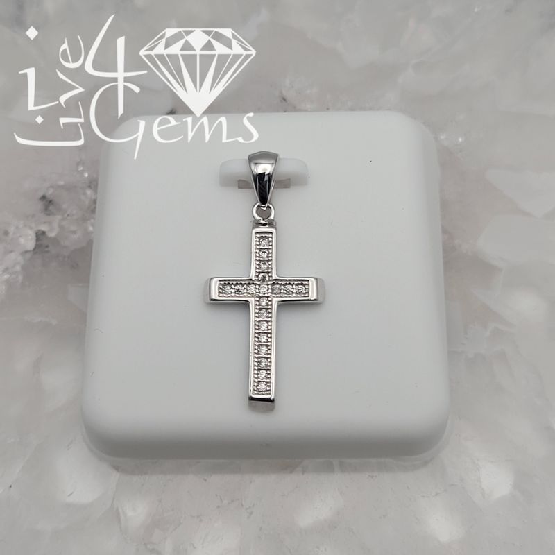 Silver Cz Cross Pendant