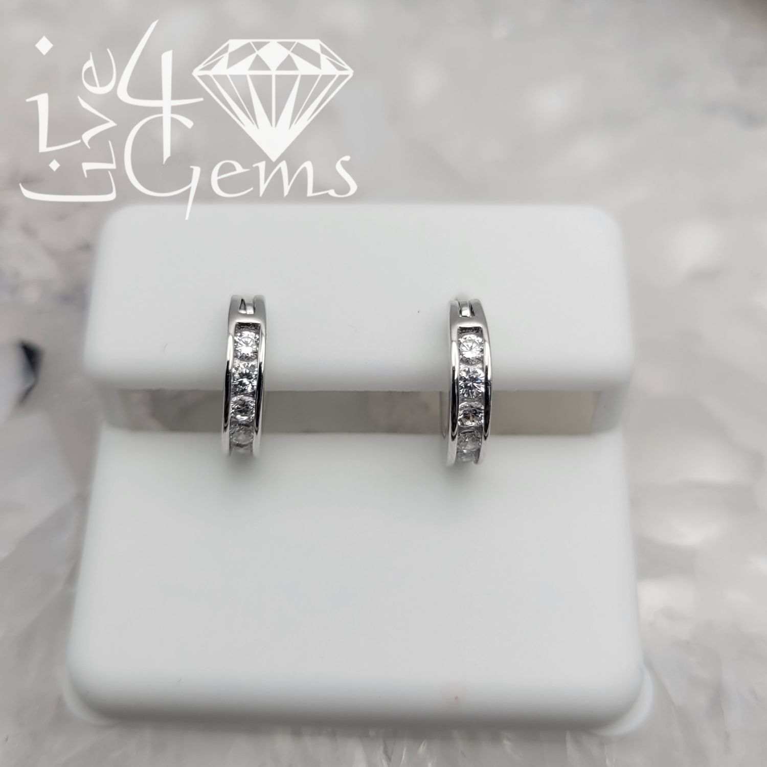 Silver Cz Huggie