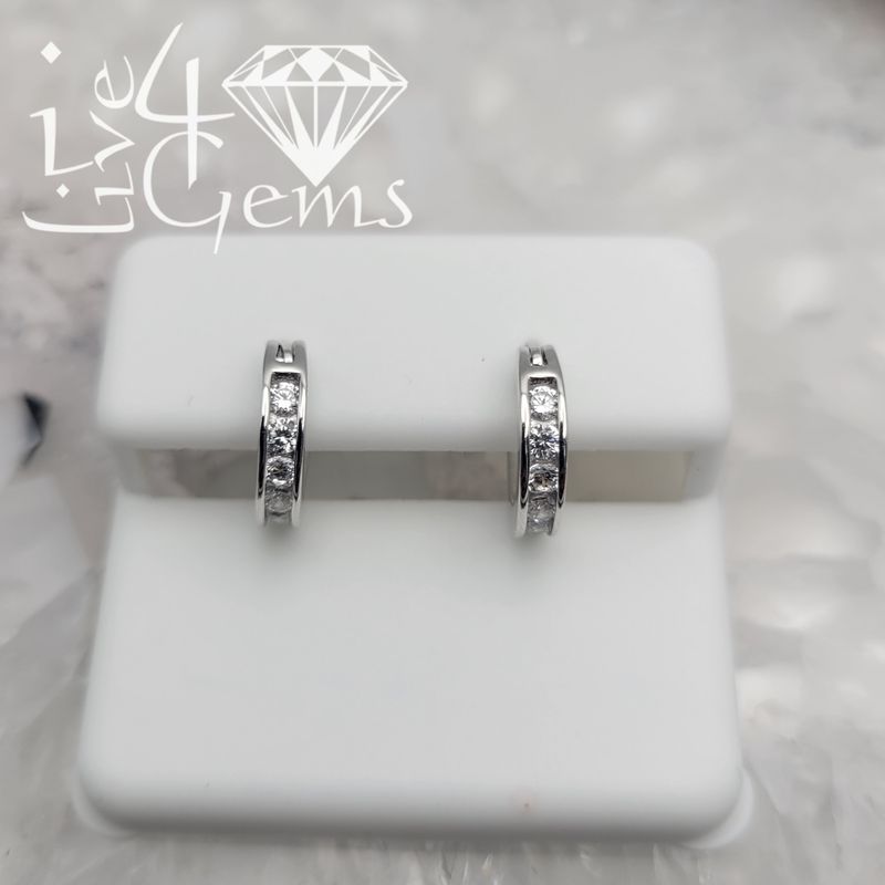 Silver Cz Huggie