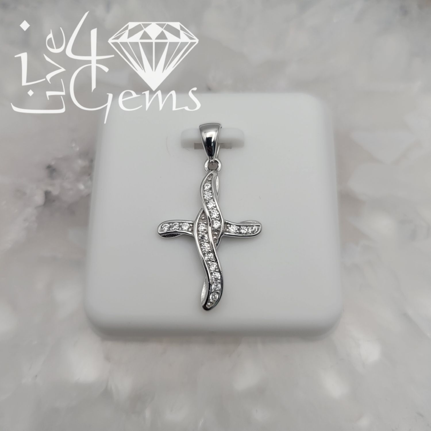 Silver Cz Infinity Cross Pendant