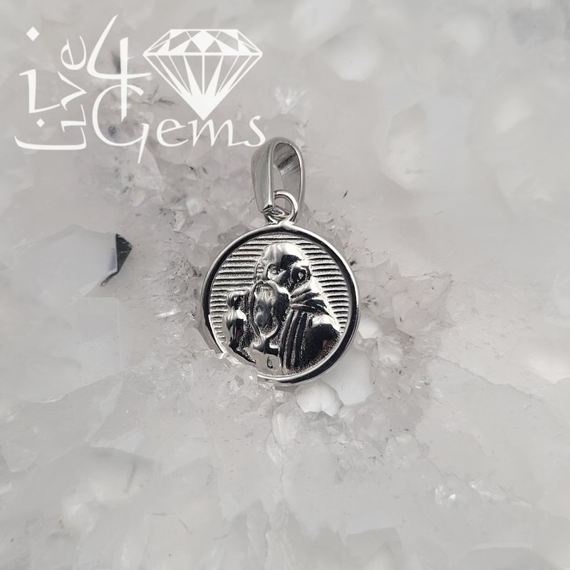Silver Saint Benedict 15mm Medallion Pendant