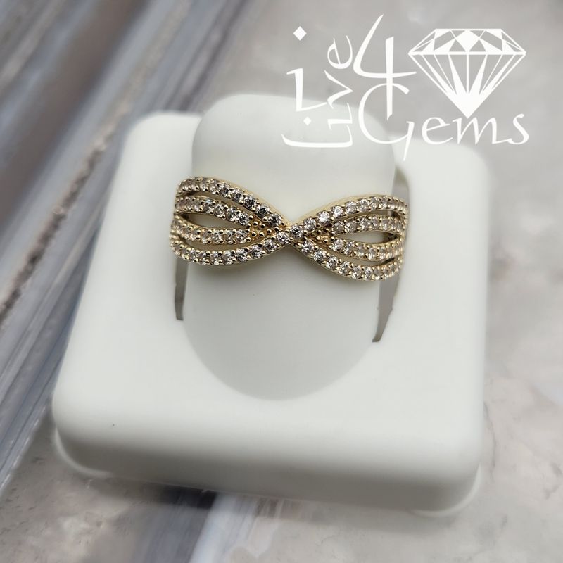 10kty Double Infinity Pattern CZ Ring