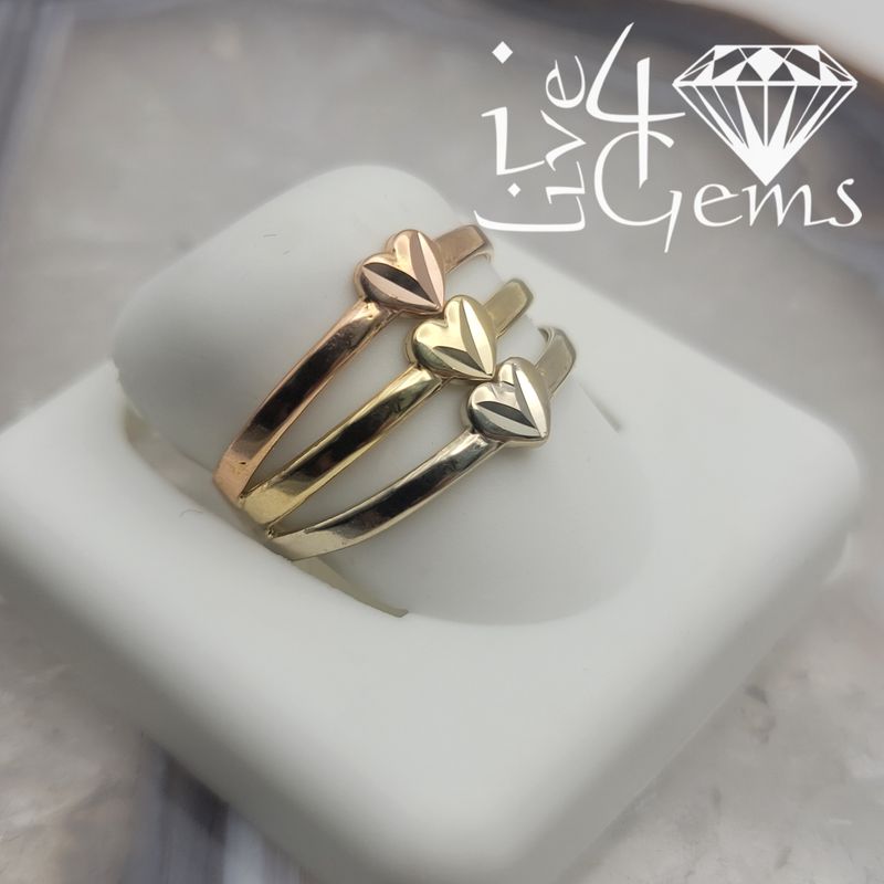 10kt Tricolour Gold Triple Heart Ring