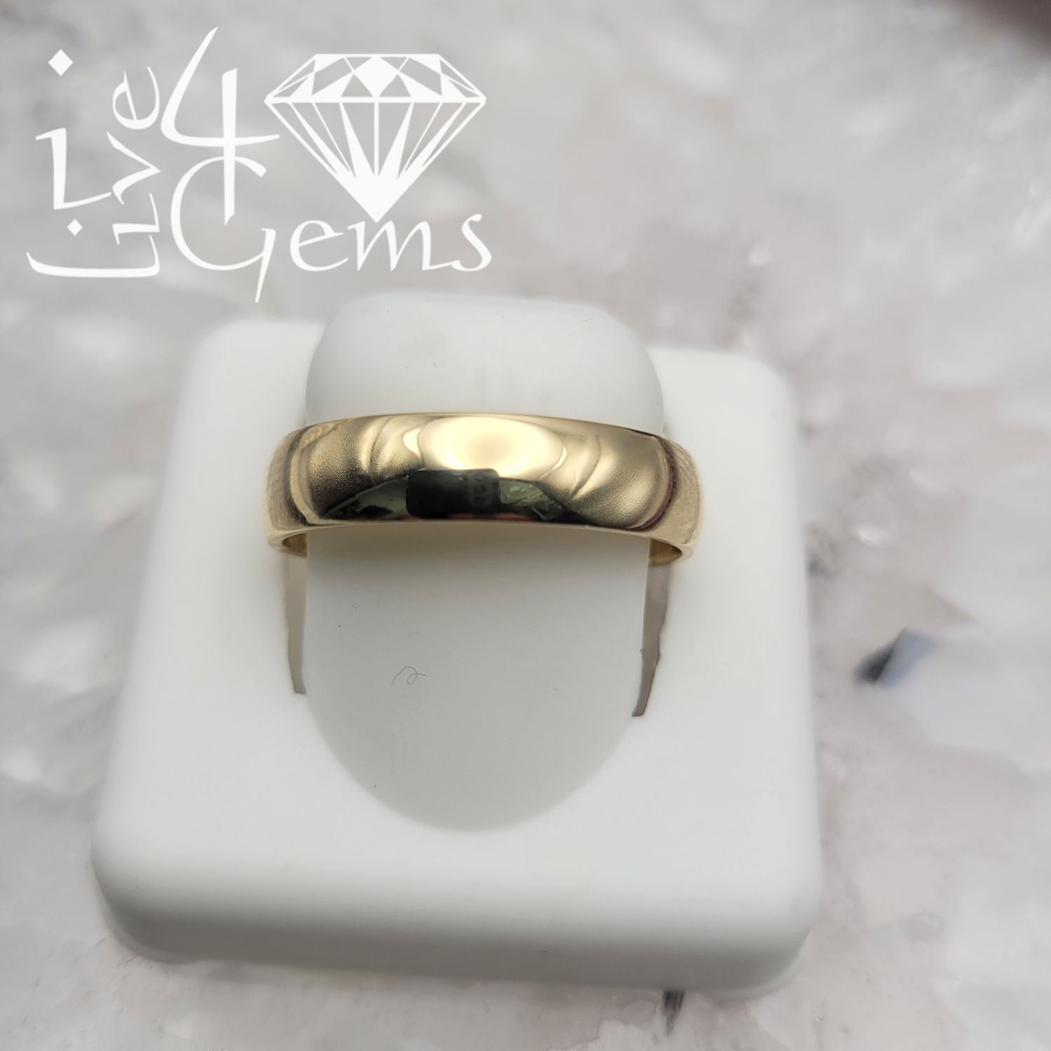 10kt White Gold 5mm Comfort Fit Band Size 10