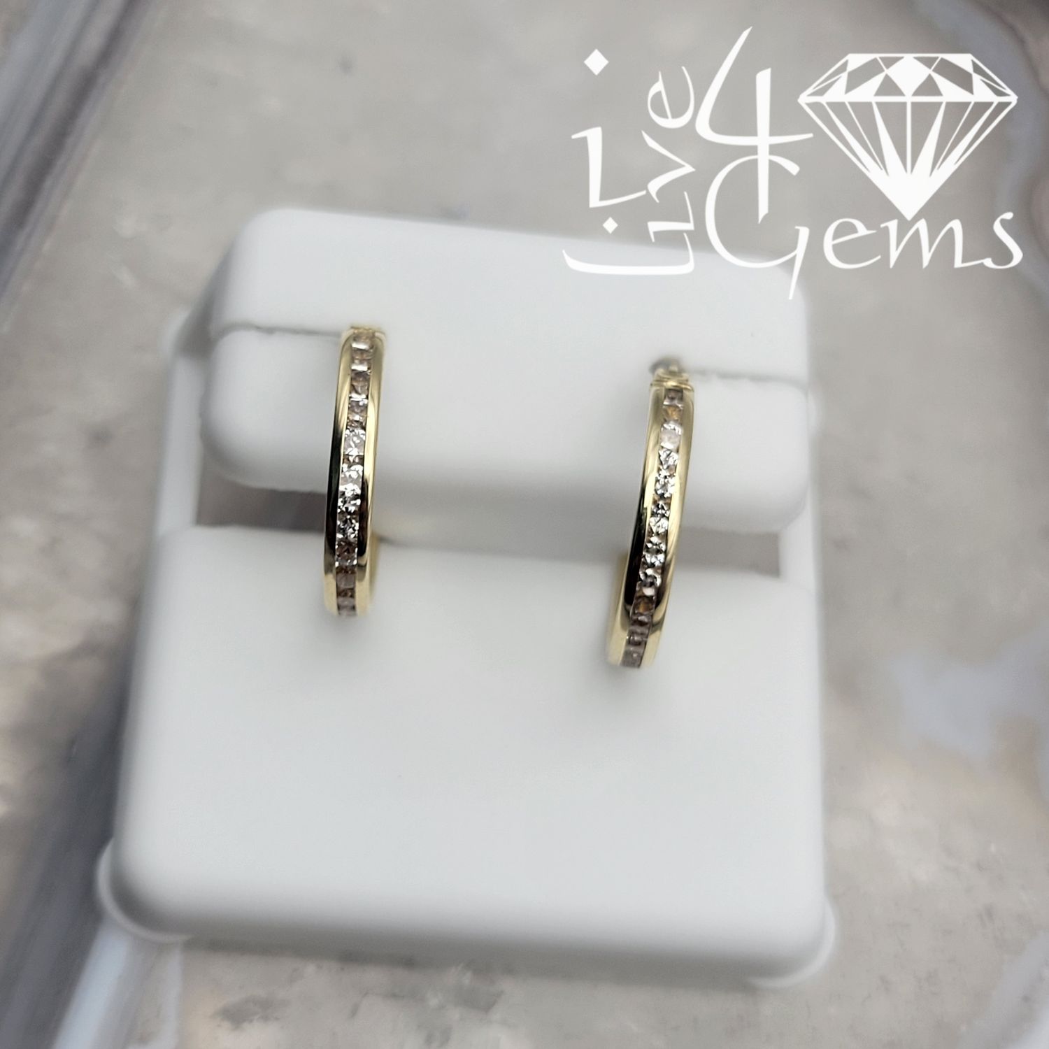10kty Cz Pattern Hoop