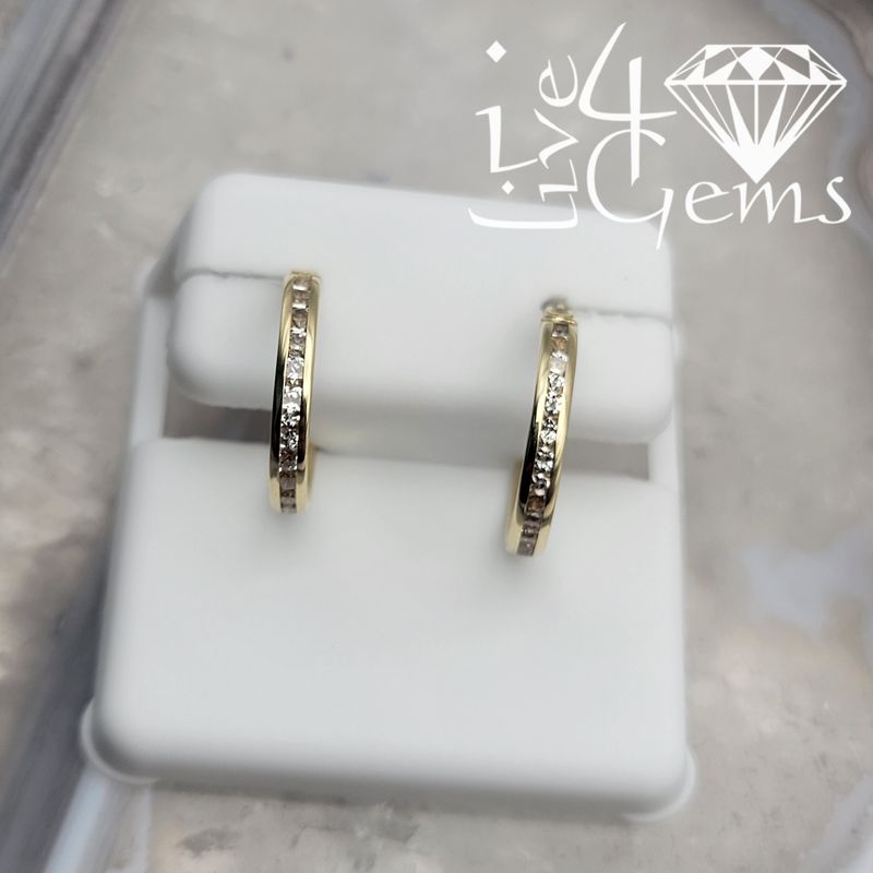 10kty Cz Pattern Hoop