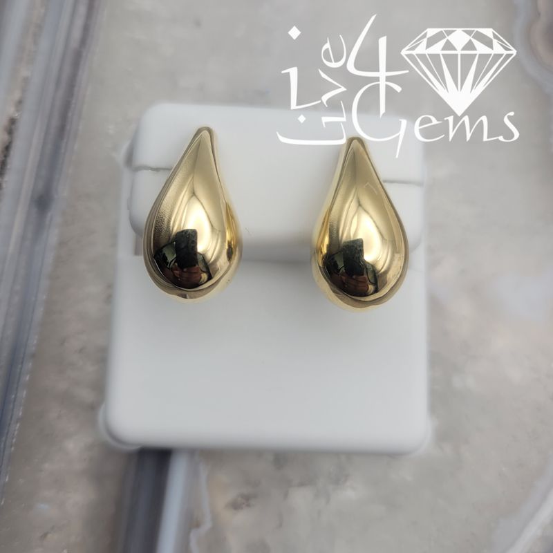 10kty Teardrop Stud Earring