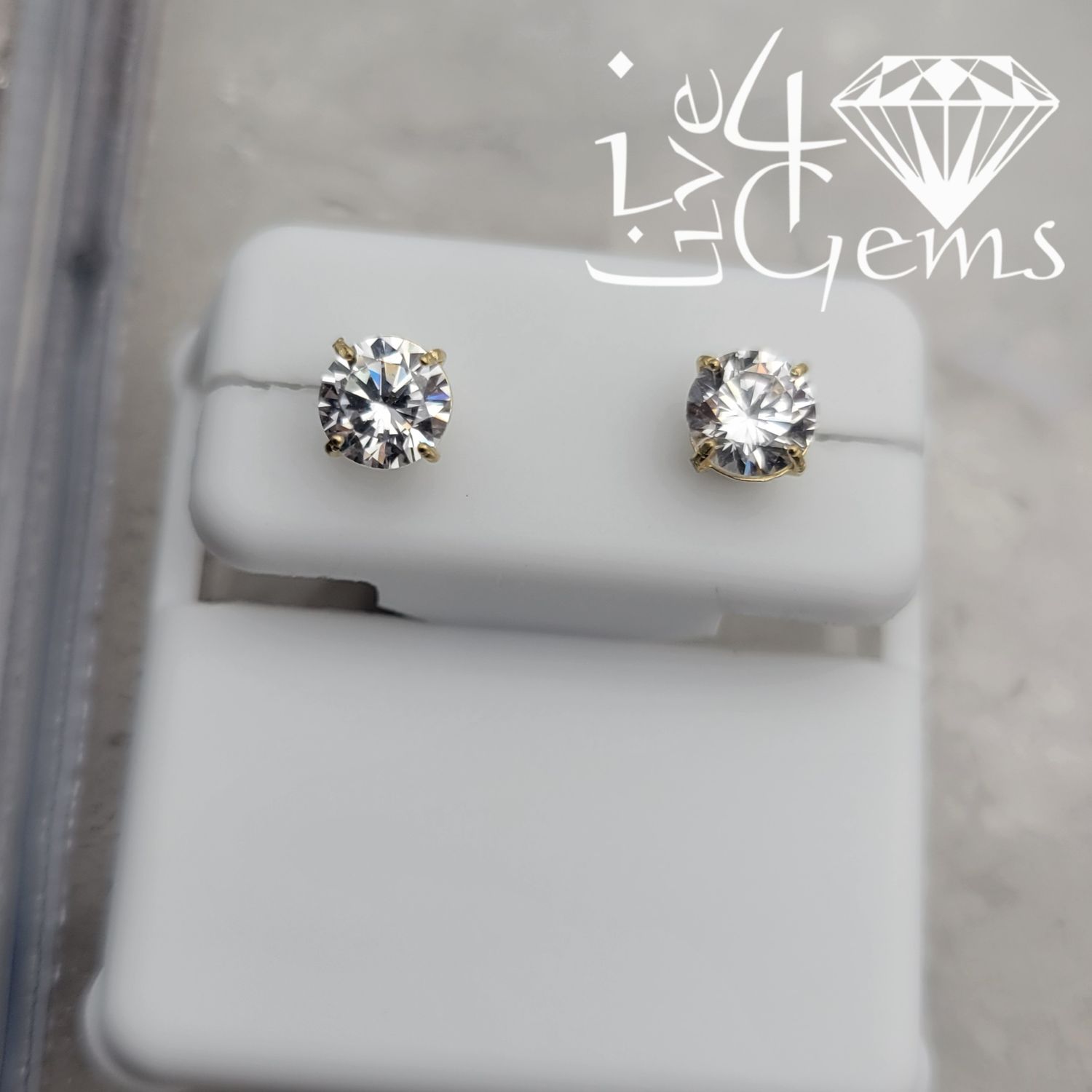 10kty 5mm Round Cz Stud Earring