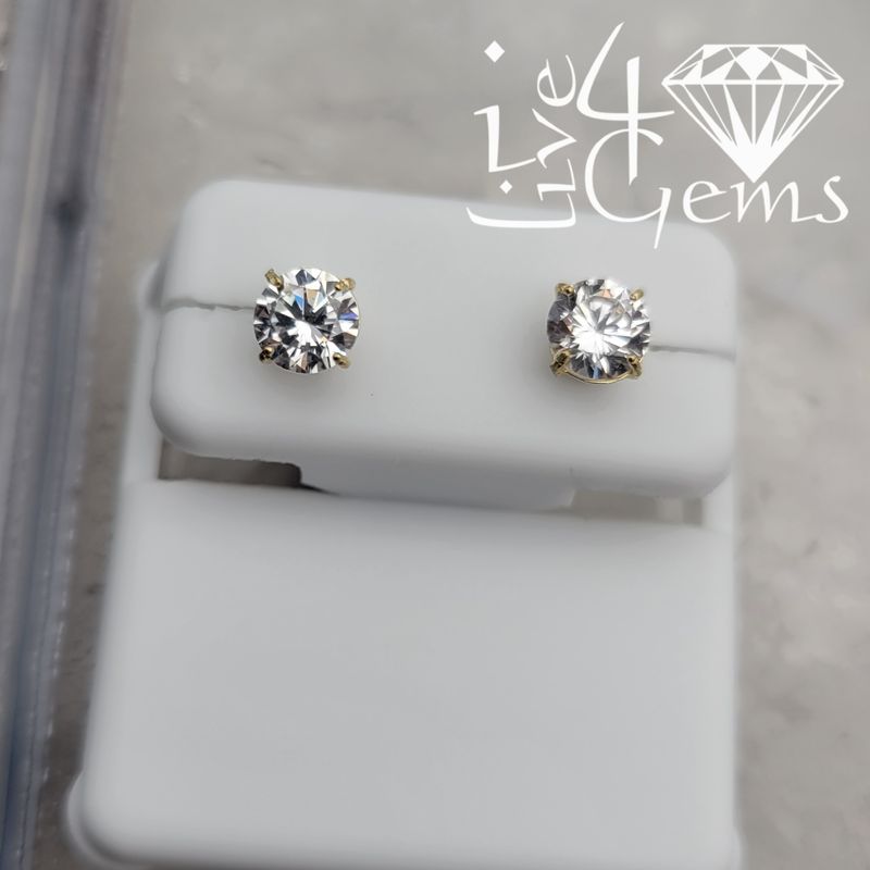 10kty 5mm Round Cz Stud Earring