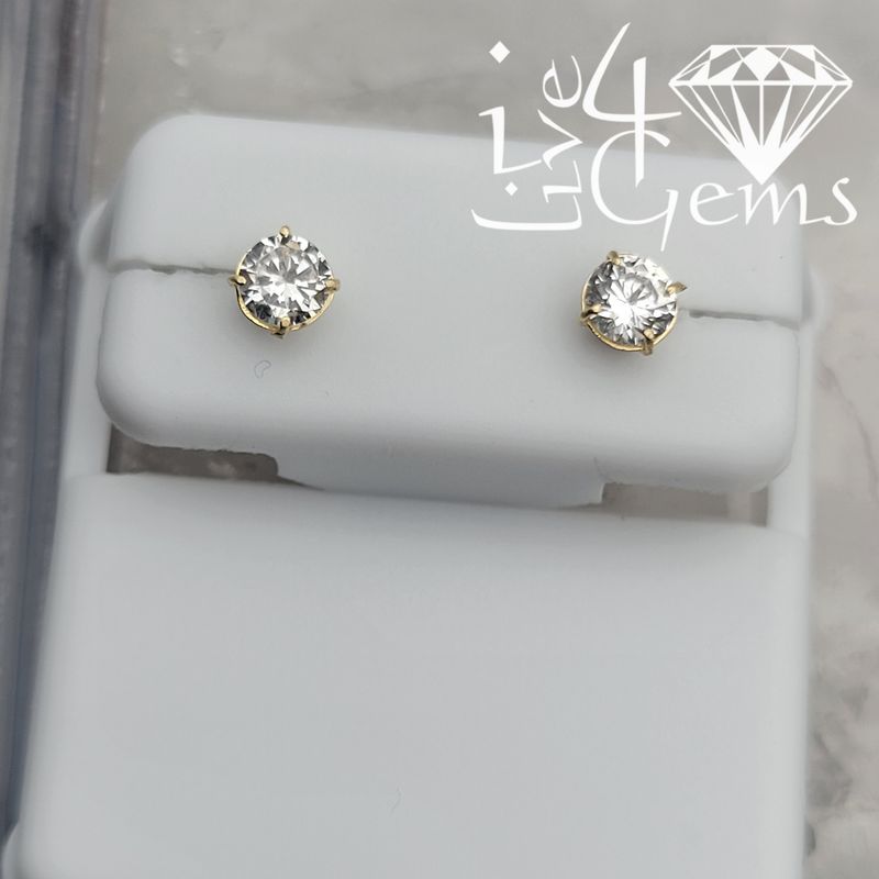 10kty 4mm Round Cz Stud Earring