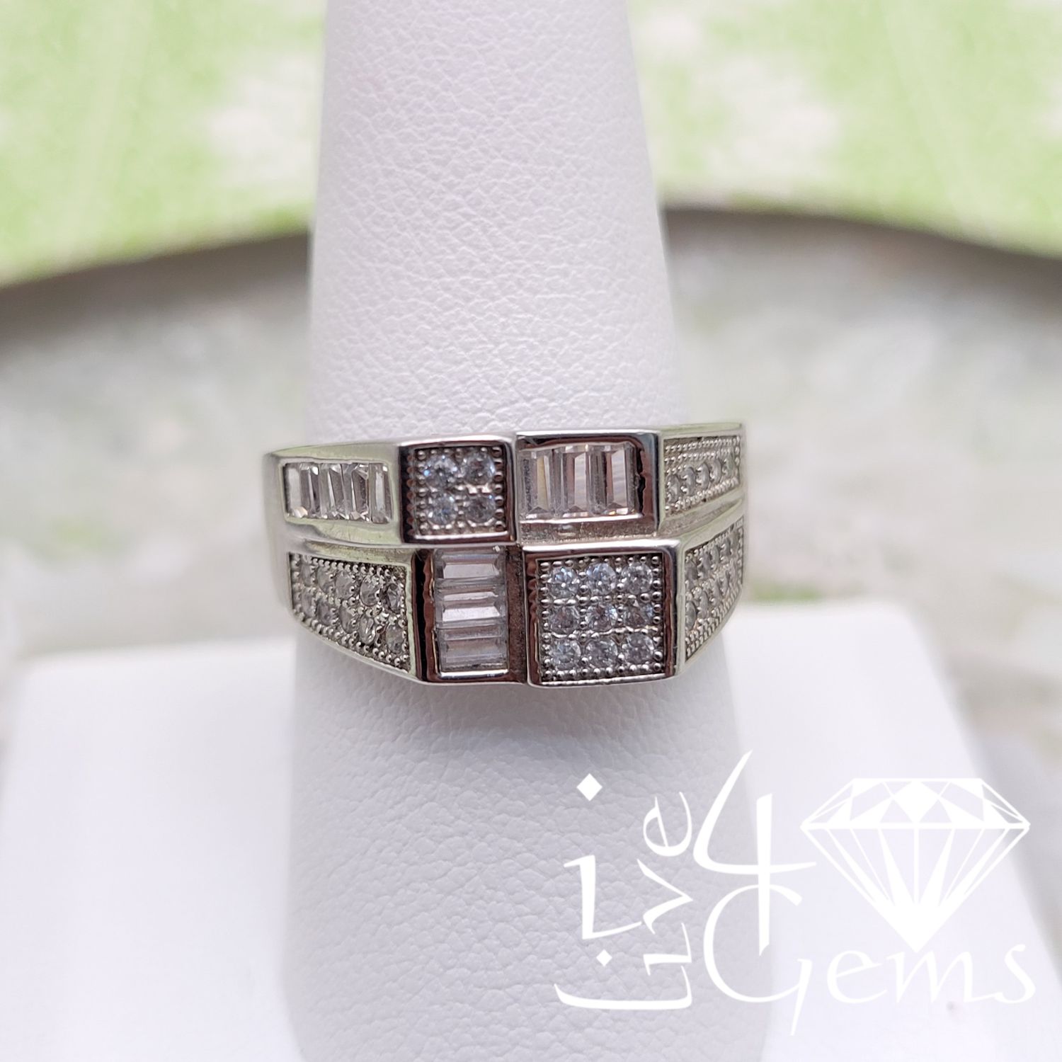 Silver CZ Baguette Ring