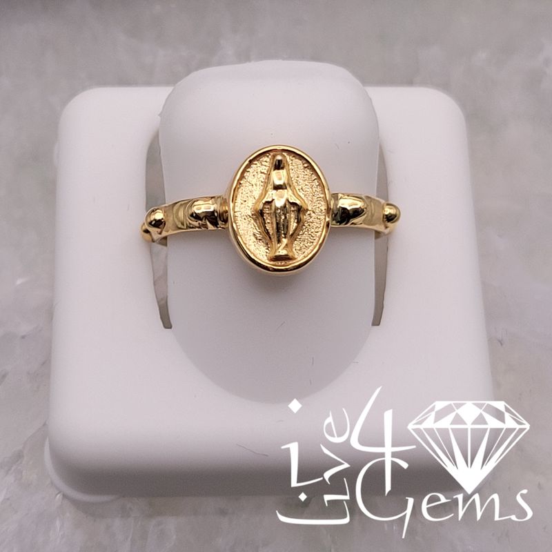 10kty Rosary Ring Mary