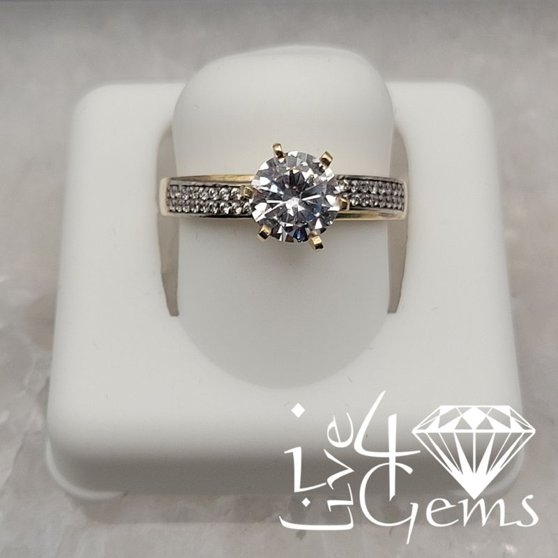10kty Round Cz Double Row Ring