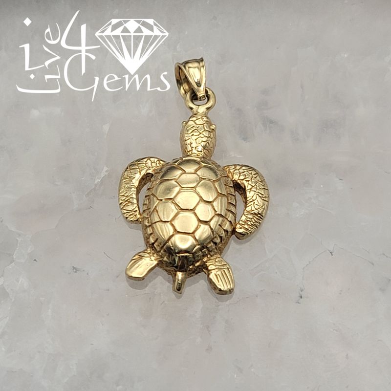 10kty Sea Turtle Pendant