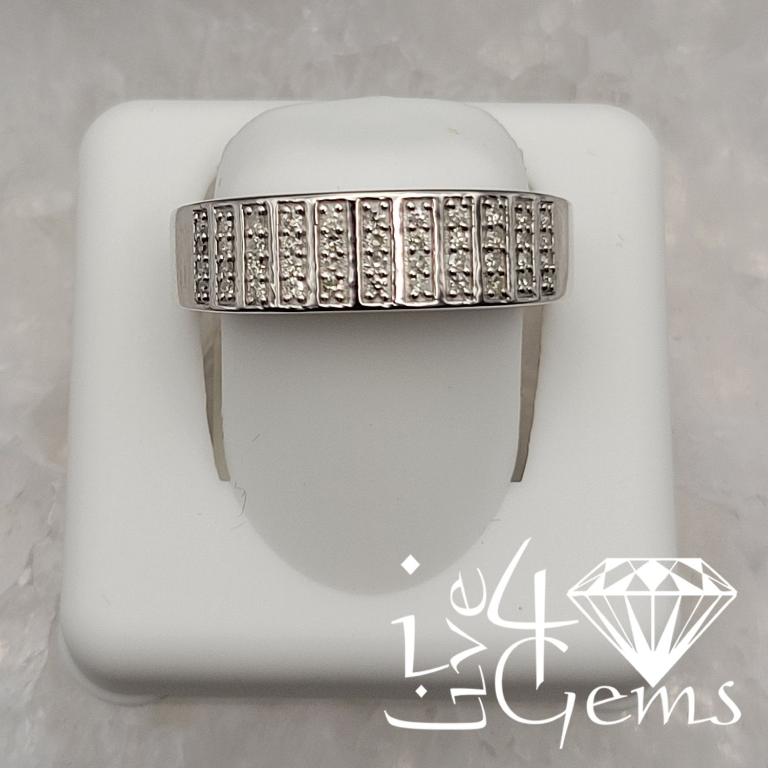 Silver 1/4ctw Diamond Men&#39;s Wedding Band