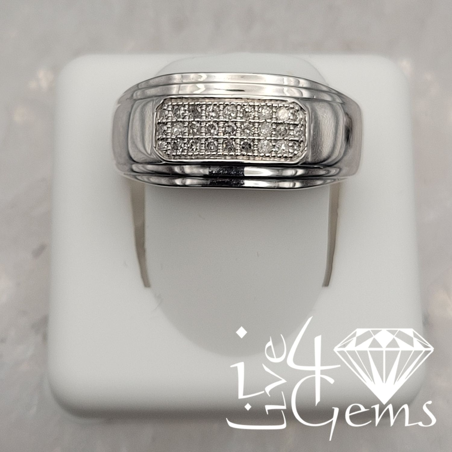 Silver 1/5ctw Dia Men&#39;s Band