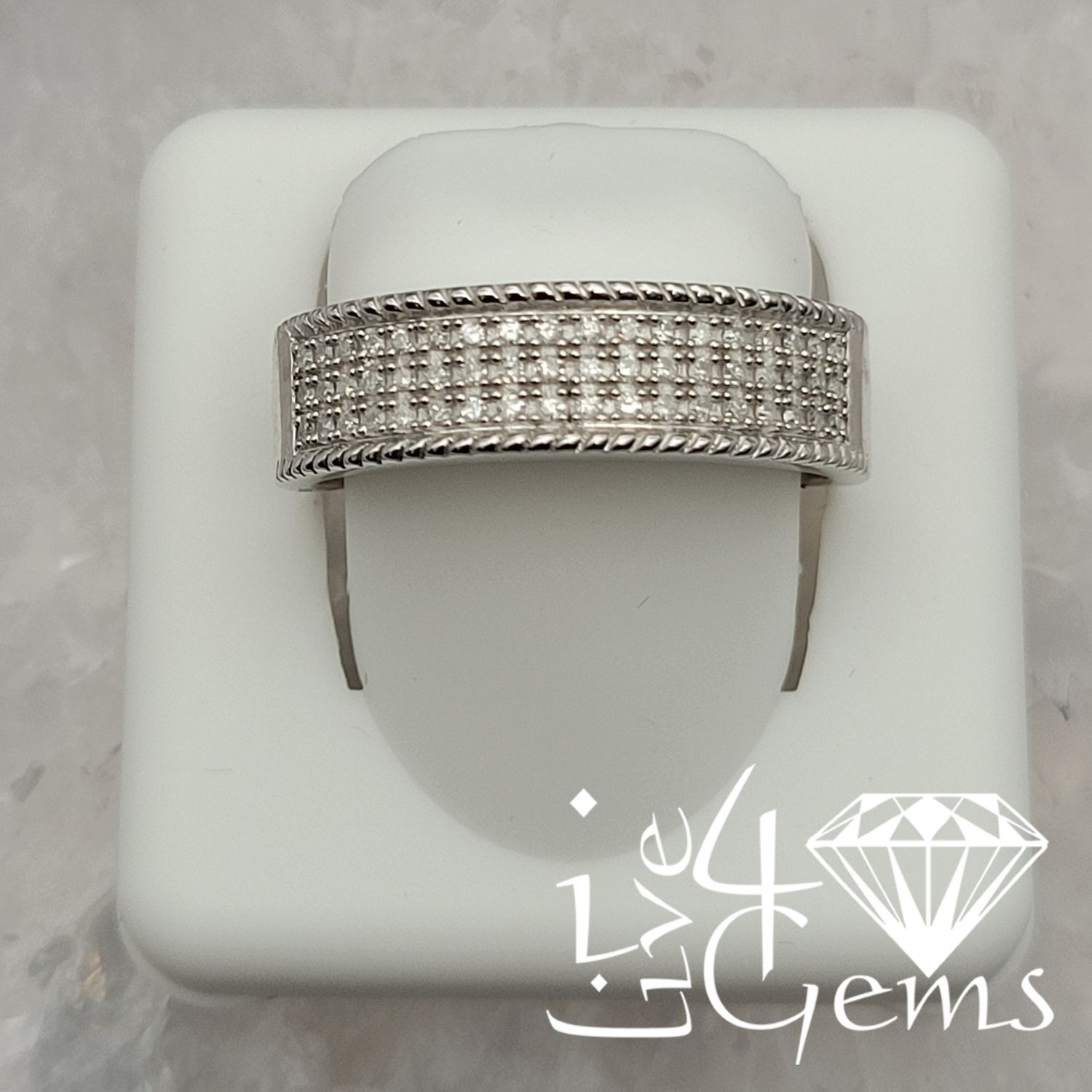 Silver 1/5ctw Dia Men&#39;s Band