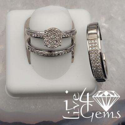 Silver Diamond Trio Sets