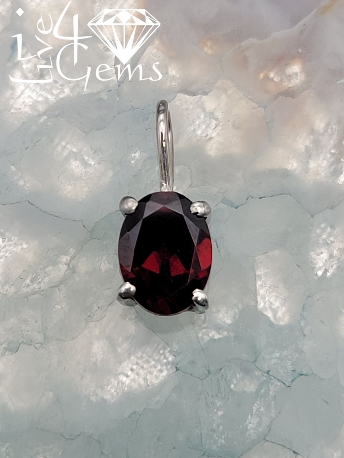 Silver 3ctw Garnet Pendant