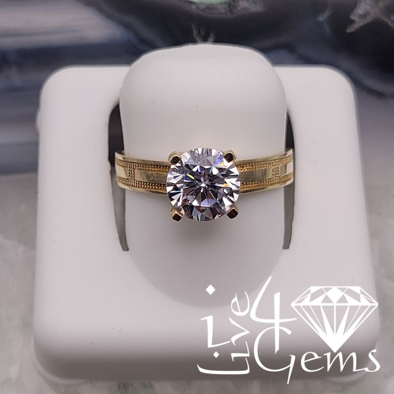 10kty Cz Round Pattern Ring