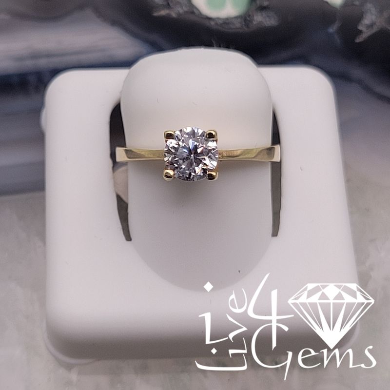 10kty 4mm Solitaire Cz  Ring