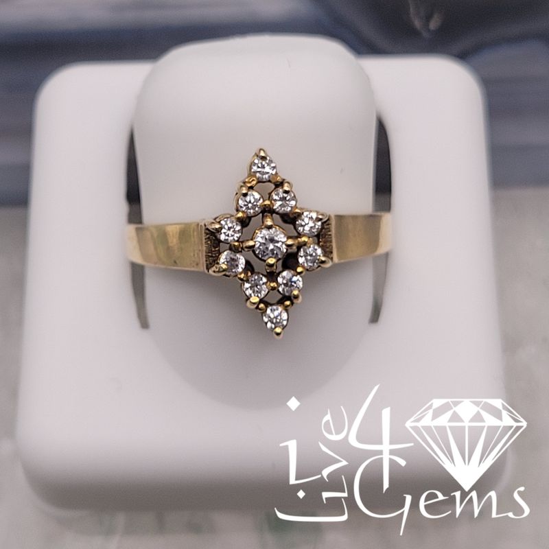 10kty Flower Marquise CZ Ring