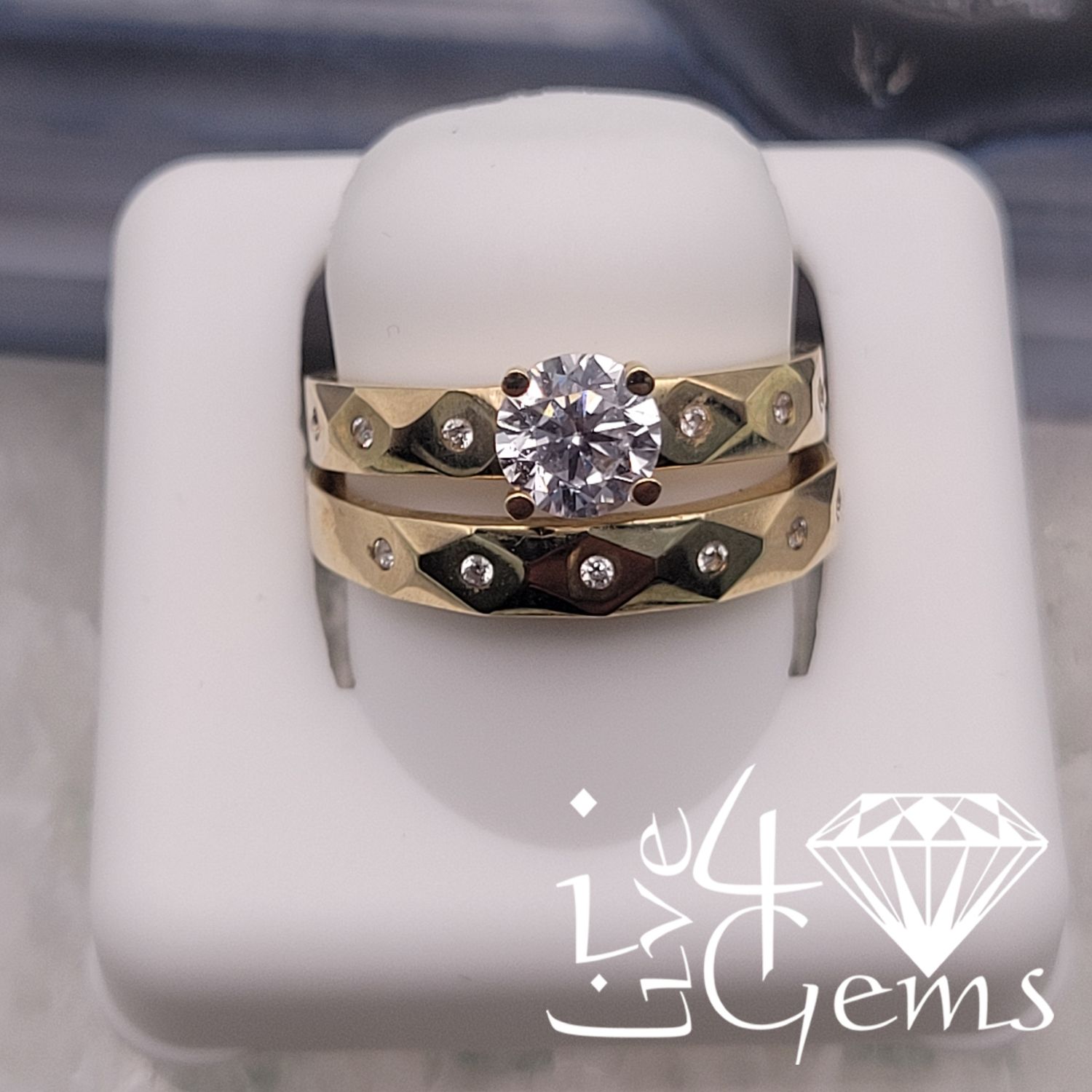10kty Diamond Cut Bridal CZ Set